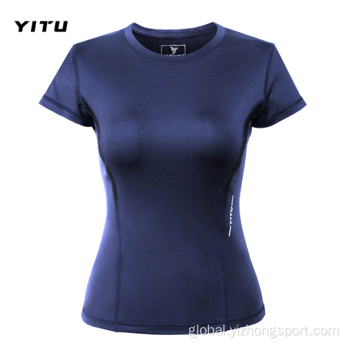 Polyester T Shirts Moisture Wicking Dry Fit T Shirt Womens Tight Factory